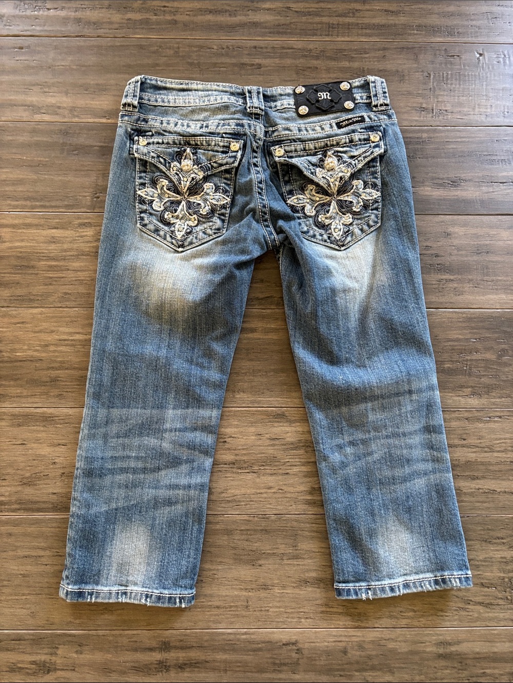Miss Me Cropped Embellished Back Pockets